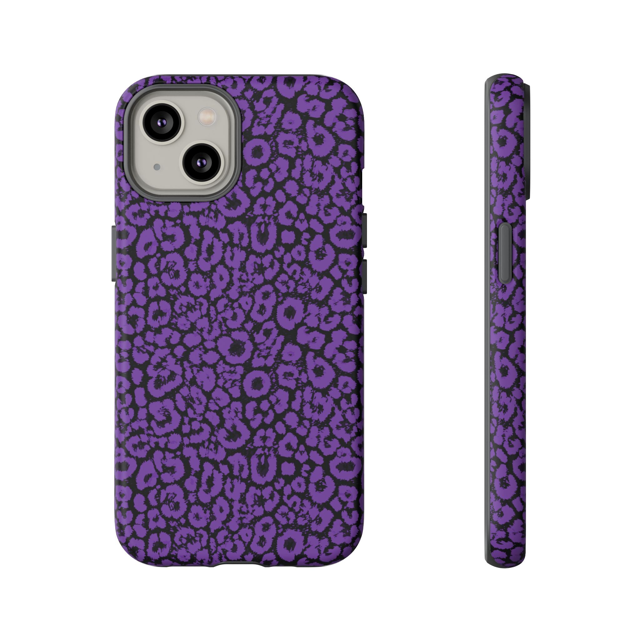 Purple Leopard Tough Case for iPhone, Galaxy or Google Pixel