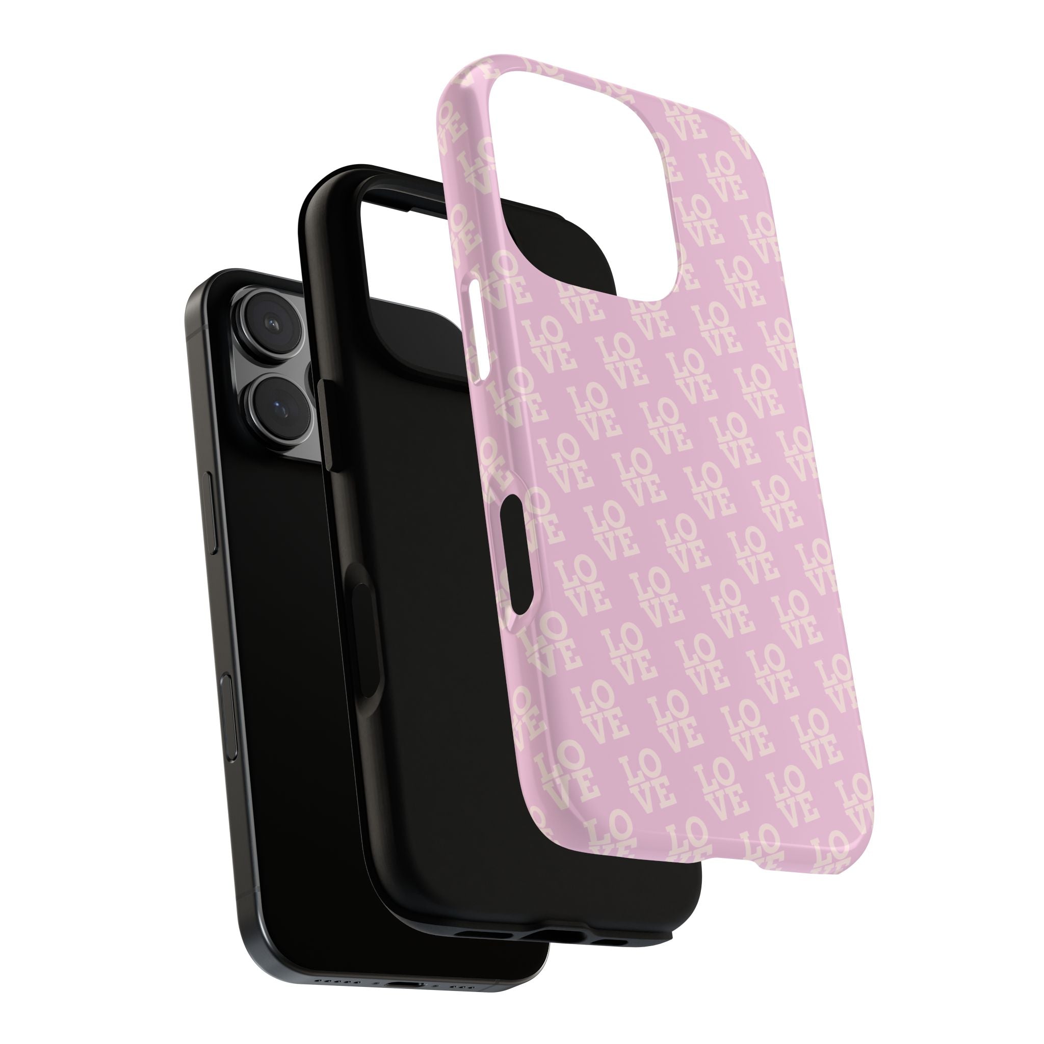 LOVE Pink Tough Phone Case for iPhone, Galaxy, or Google Pixel