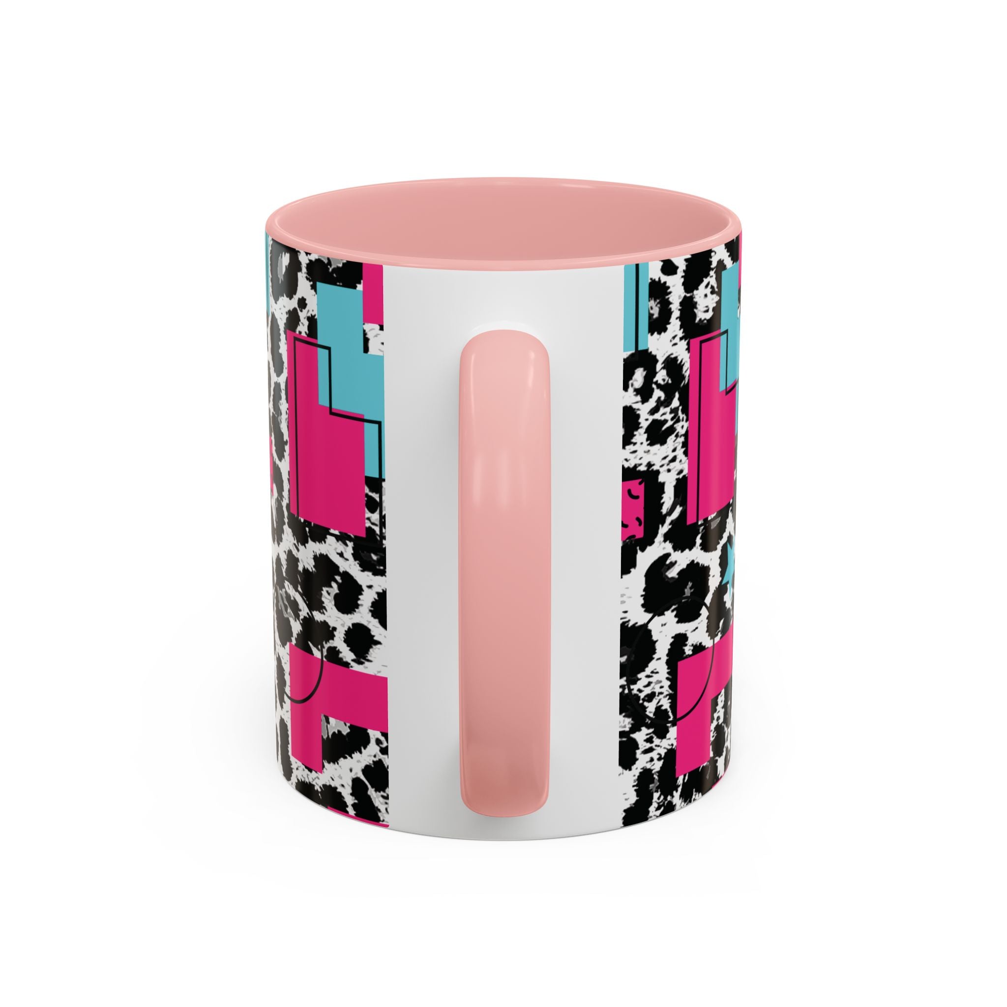 Retro Vibes Love Blocks Leopard Print Coffee Mug Kitchen Decor, Gift