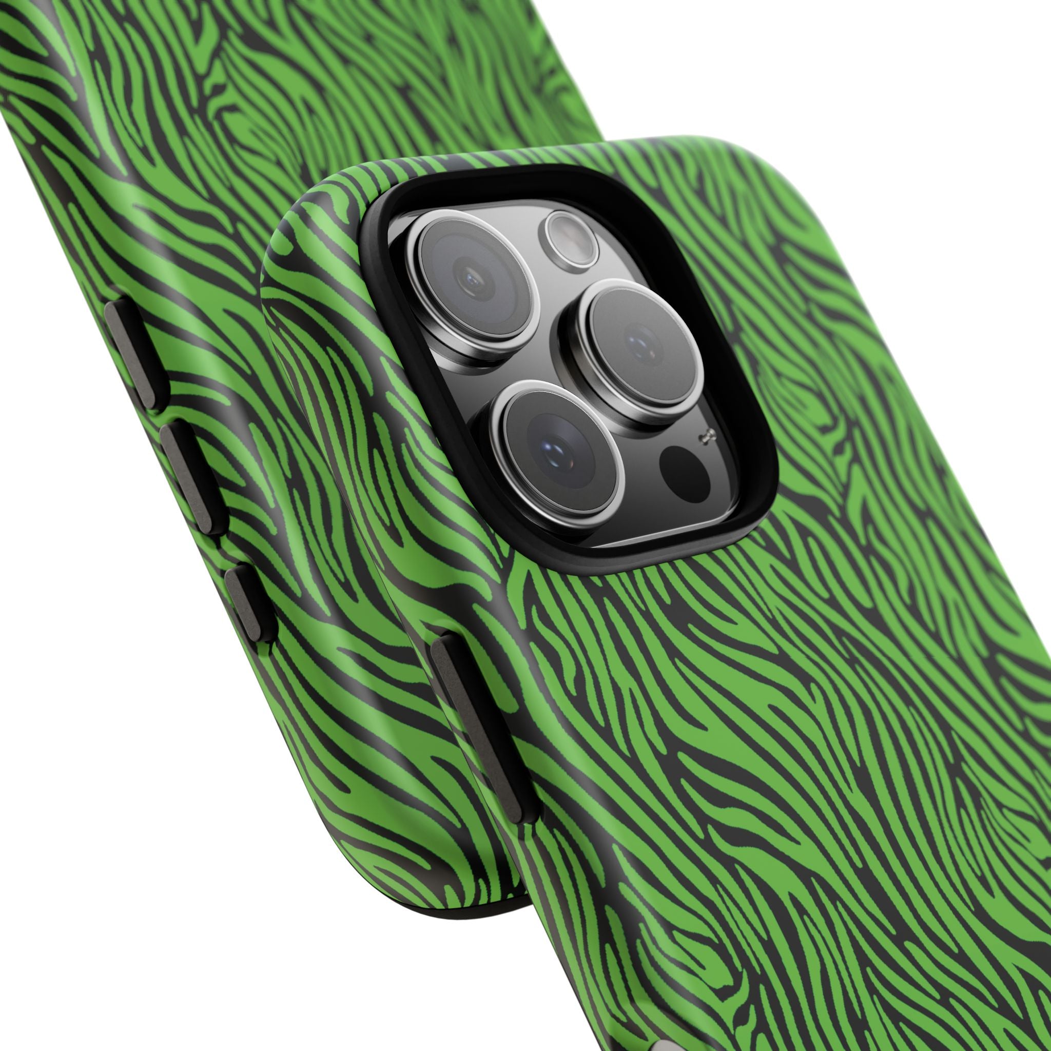 Neon Green Zebra Tough Phone Case iPhone, Galaxy, or Google Pixel