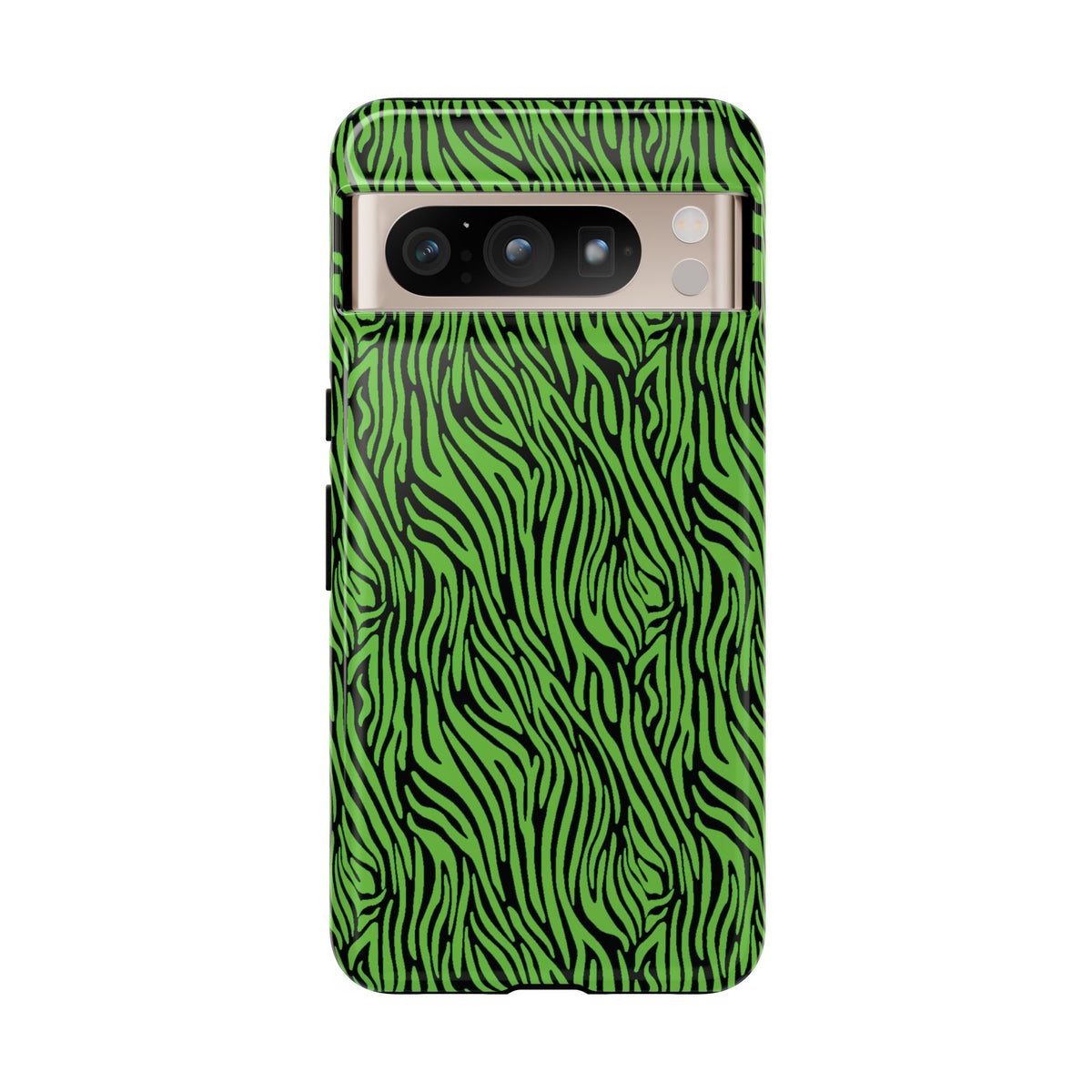 Neon Green Zebra Tough Phone Case iPhone, Galaxy, or Google Pixel
