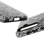 Black and White Zebra Print Tough Case iPhone, Galaxy and Google Pixel