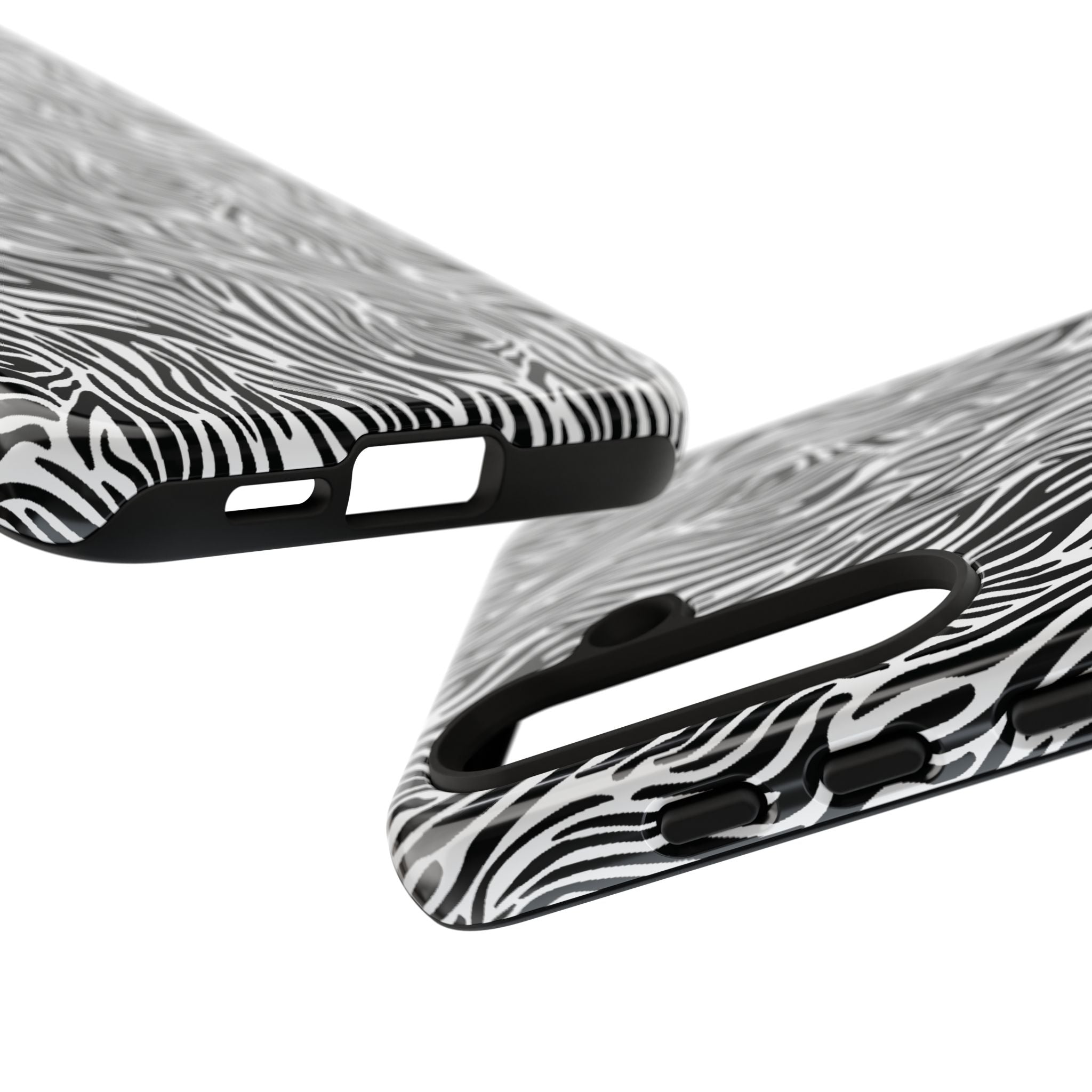 Black and White Zebra Print Tough Case iPhone, Galaxy and Google Pixel
