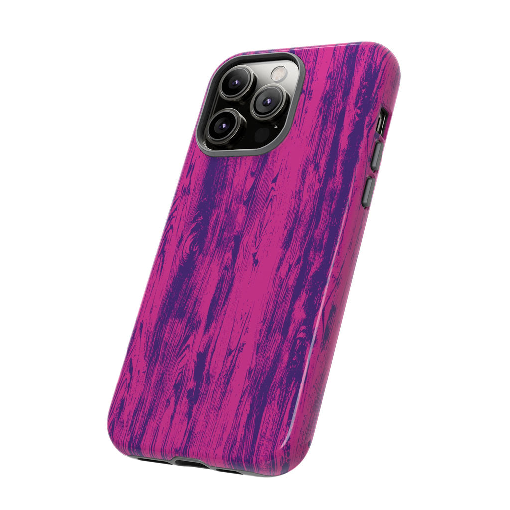 Pink Purple Wood Tough Phone Case iPhone, Galaxy, or Google Pixel