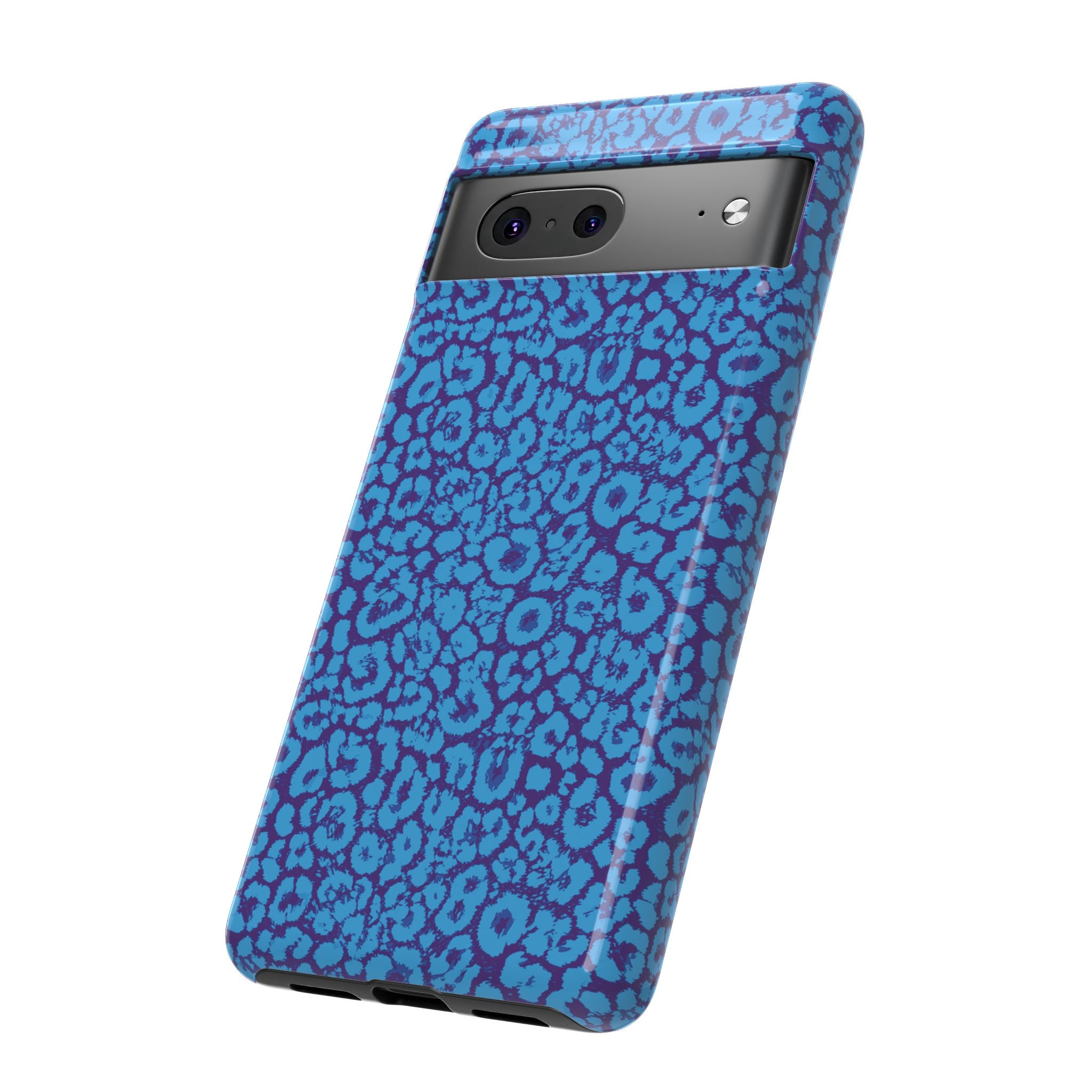 Blue Purple Leopard Tough Phone Case iPhone, Galaxy, or Google Pixel