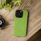 Neon Green Gold Leopard Tough Phone Case iPhone, Galaxy, or Google Pixel