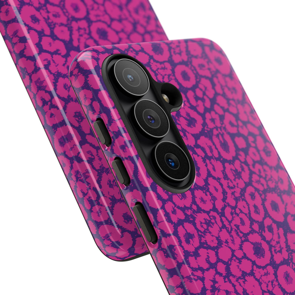 Pink Purple Leopard Tough Phone Case iPhone, Galaxy and Google Pixel