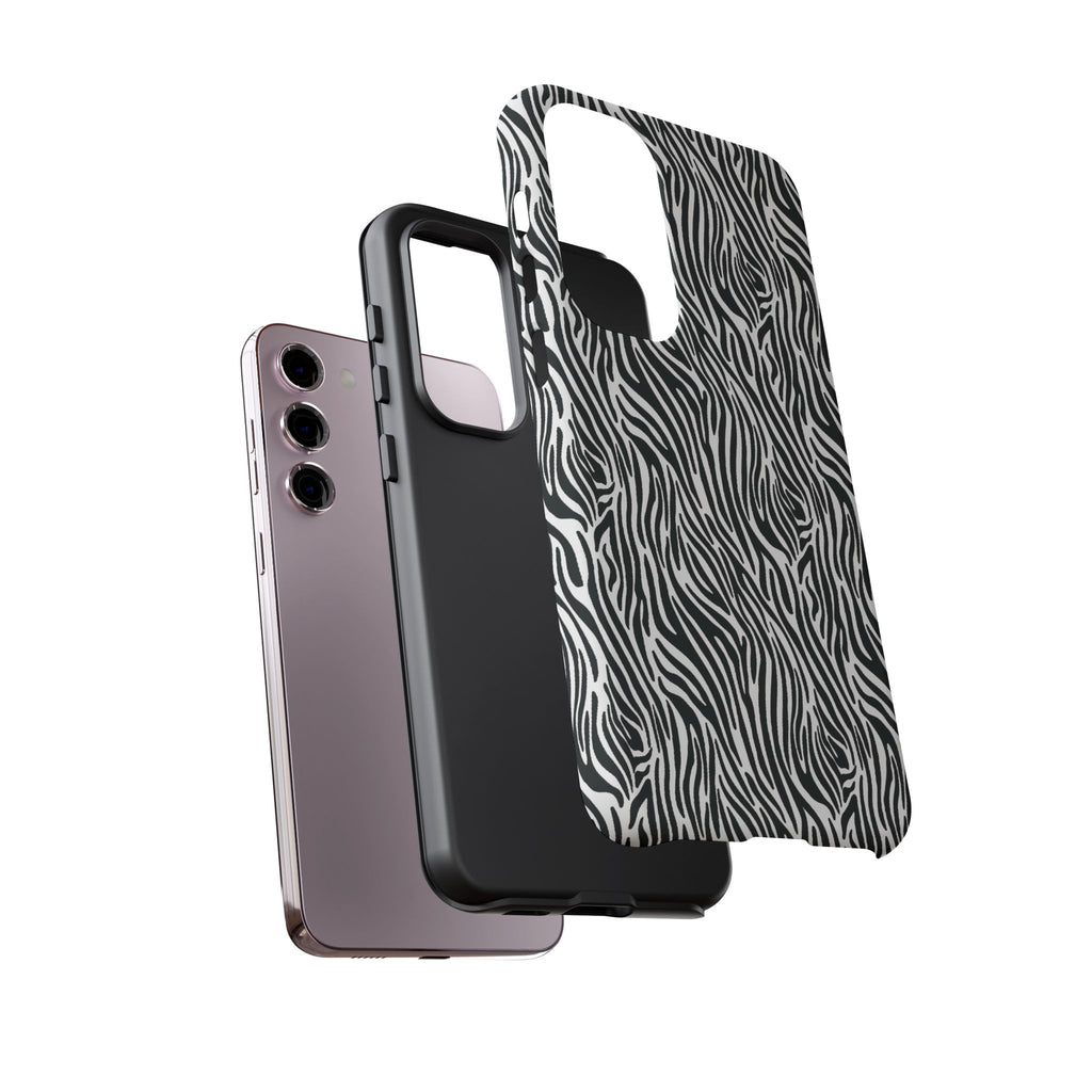 Black and White Zebra Print Tough Case iPhone, Galaxy and Google Pixel