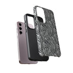 Black and White Zebra Print Tough Case iPhone, Galaxy and Google Pixel