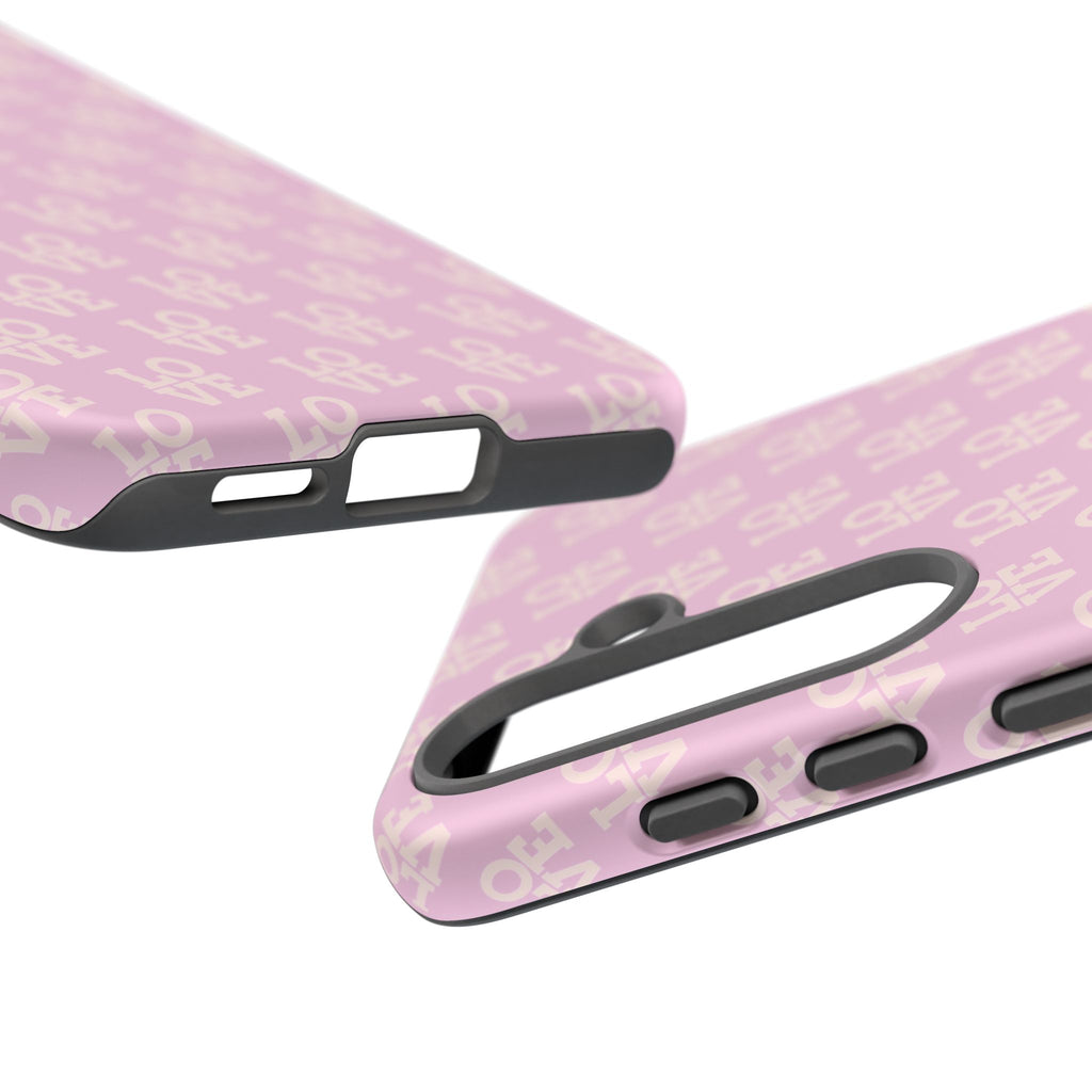 LOVE Pink Tough Phone Case for iPhone, Galaxy, or Google Pixel
