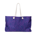 Purple Blue Zebra Eco Friendly Weekender Bag, Travel Tote, Beach Bag