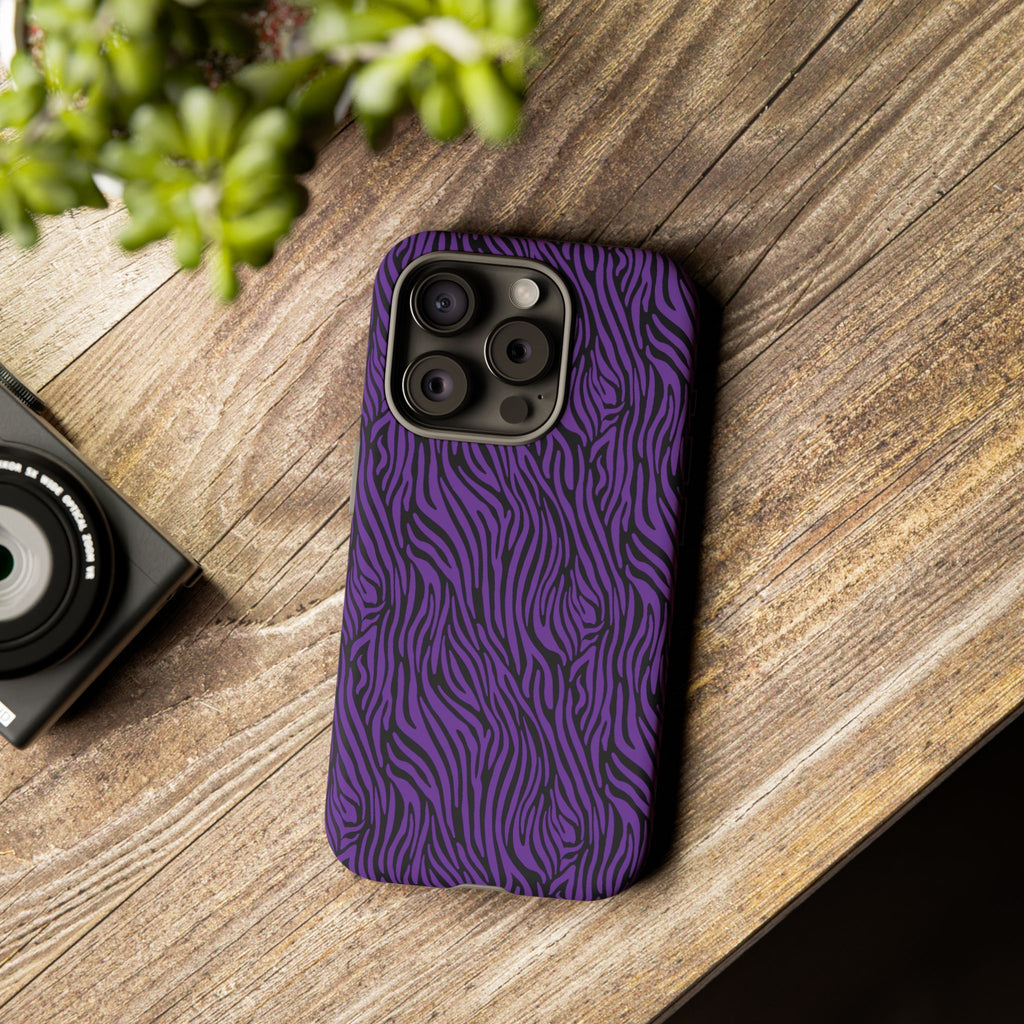 Purple Zebra Tough Phone Case for iPhone, Galaxy, or Google Pixel