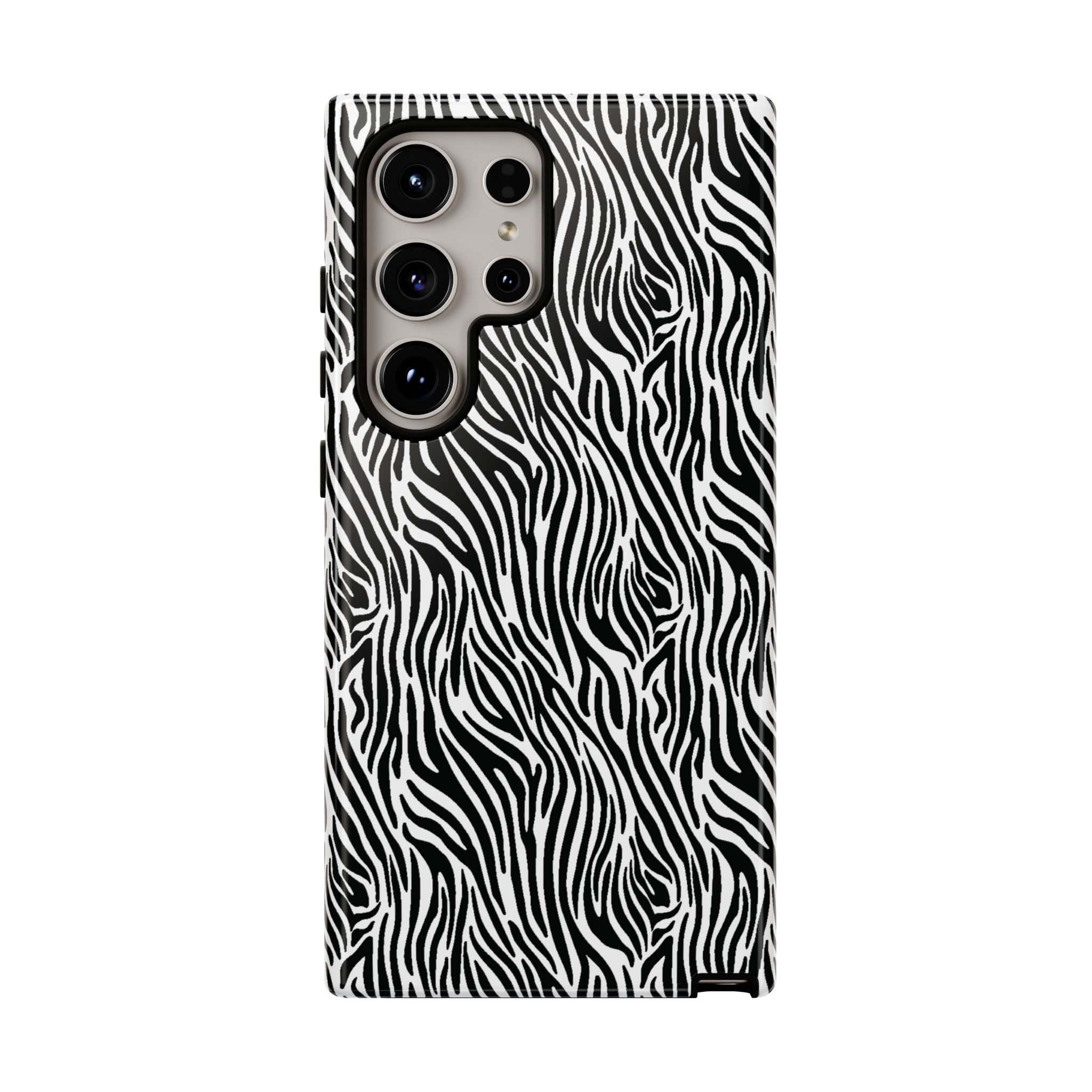Black and White Zebra Print Tough Case iPhone, Galaxy and Google Pixel