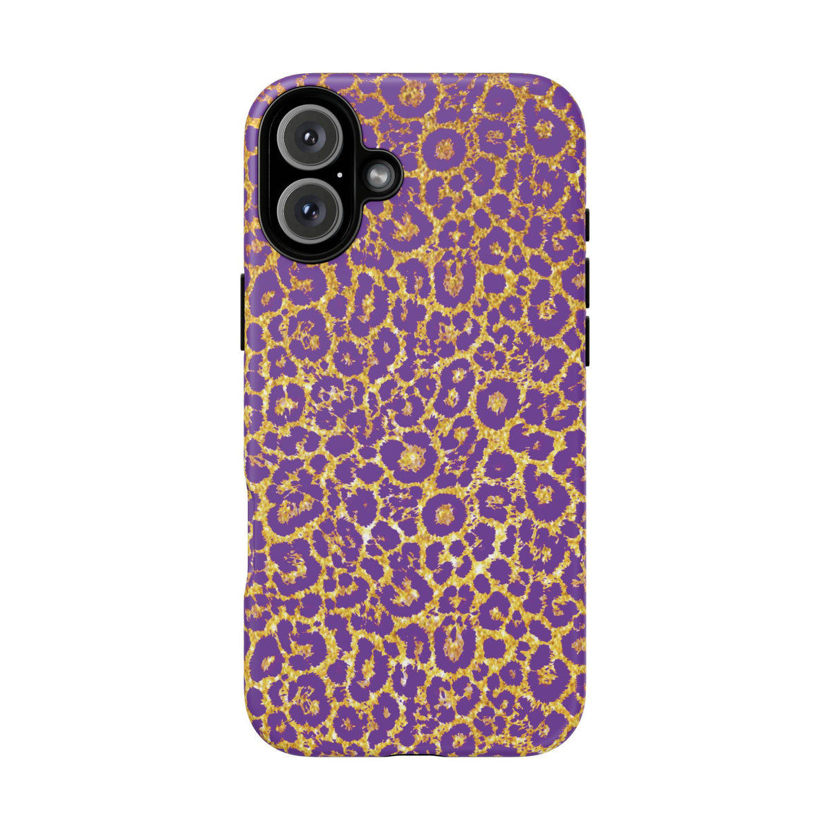 Purple Gold Leopard Tough Phone Case for iPhone, Galaxy, or Google Pixel