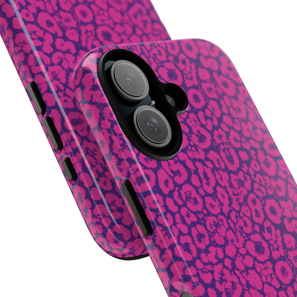 Pink Purple Leopard Tough Phone Case iPhone, Galaxy and Google Pixel