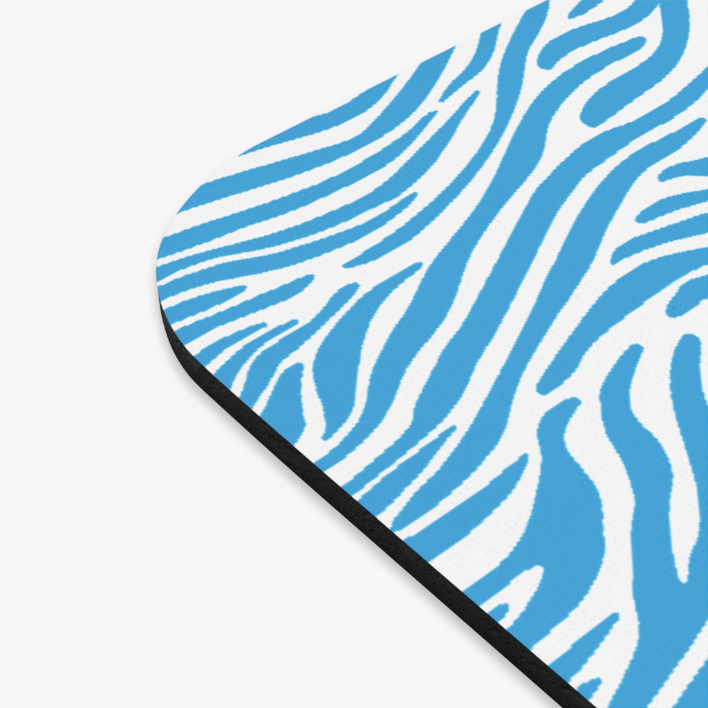 Blue Zebra Print Mouse Pad