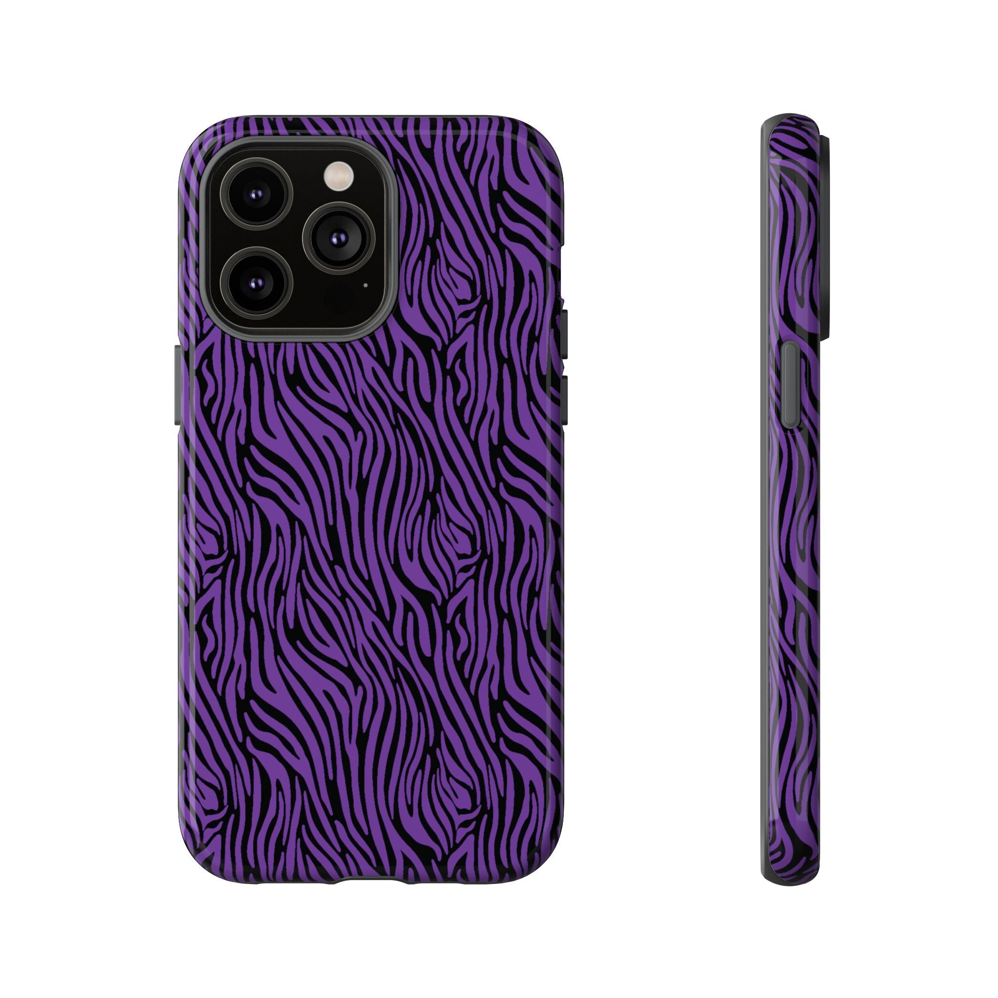 Purple Zebra Tough Phone Case for iPhone, Galaxy, or Google Pixel