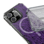 Purple Zebra Magnetic iPhone 14, 15, 16 Series Clear Impact Cases