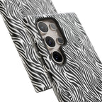 Black and White Zebra Print Tough Case iPhone, Galaxy and Google Pixel