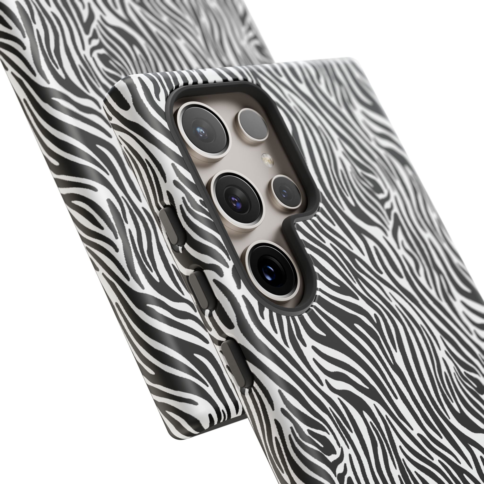Black and White Zebra Print Tough Case iPhone, Galaxy and Google Pixel