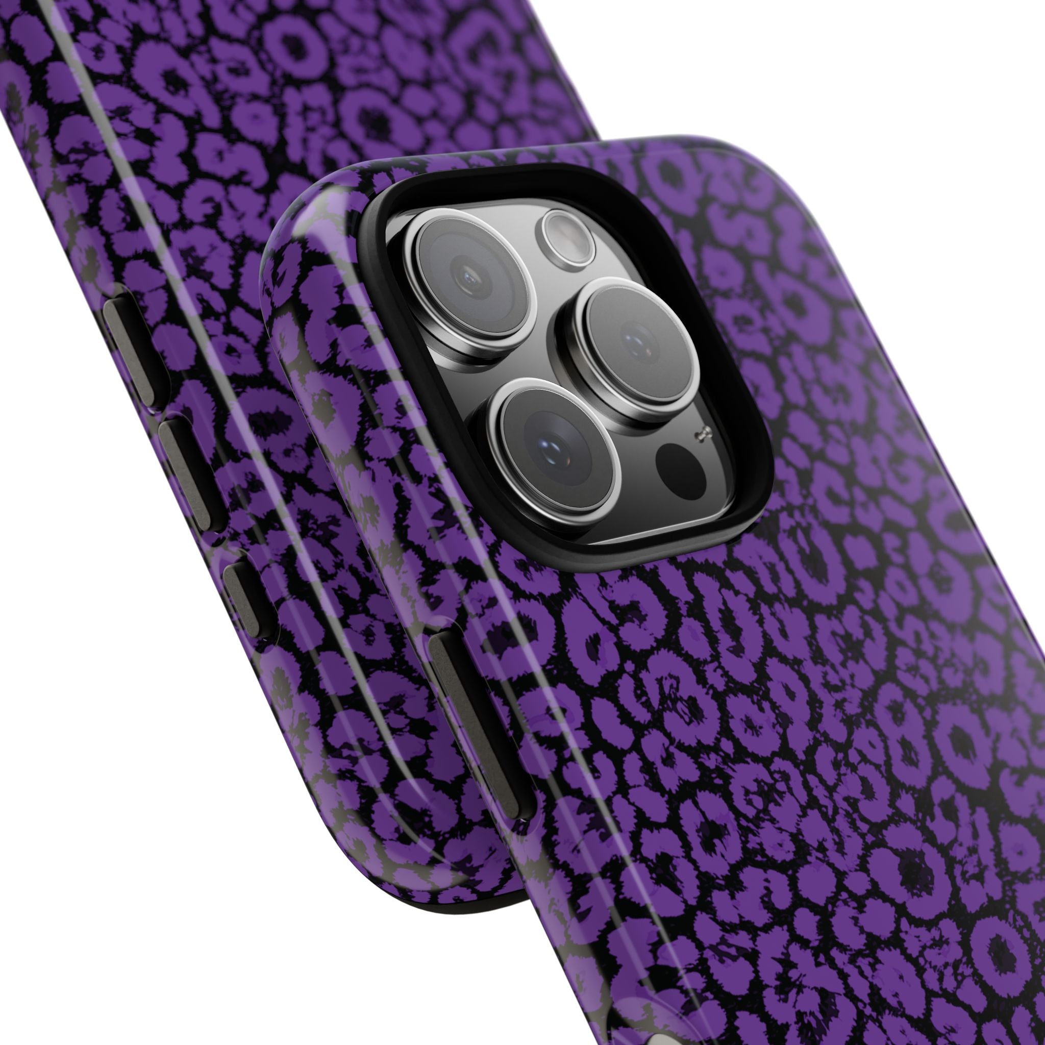 Purple Leopard Tough Case for iPhone, Galaxy or Google Pixel