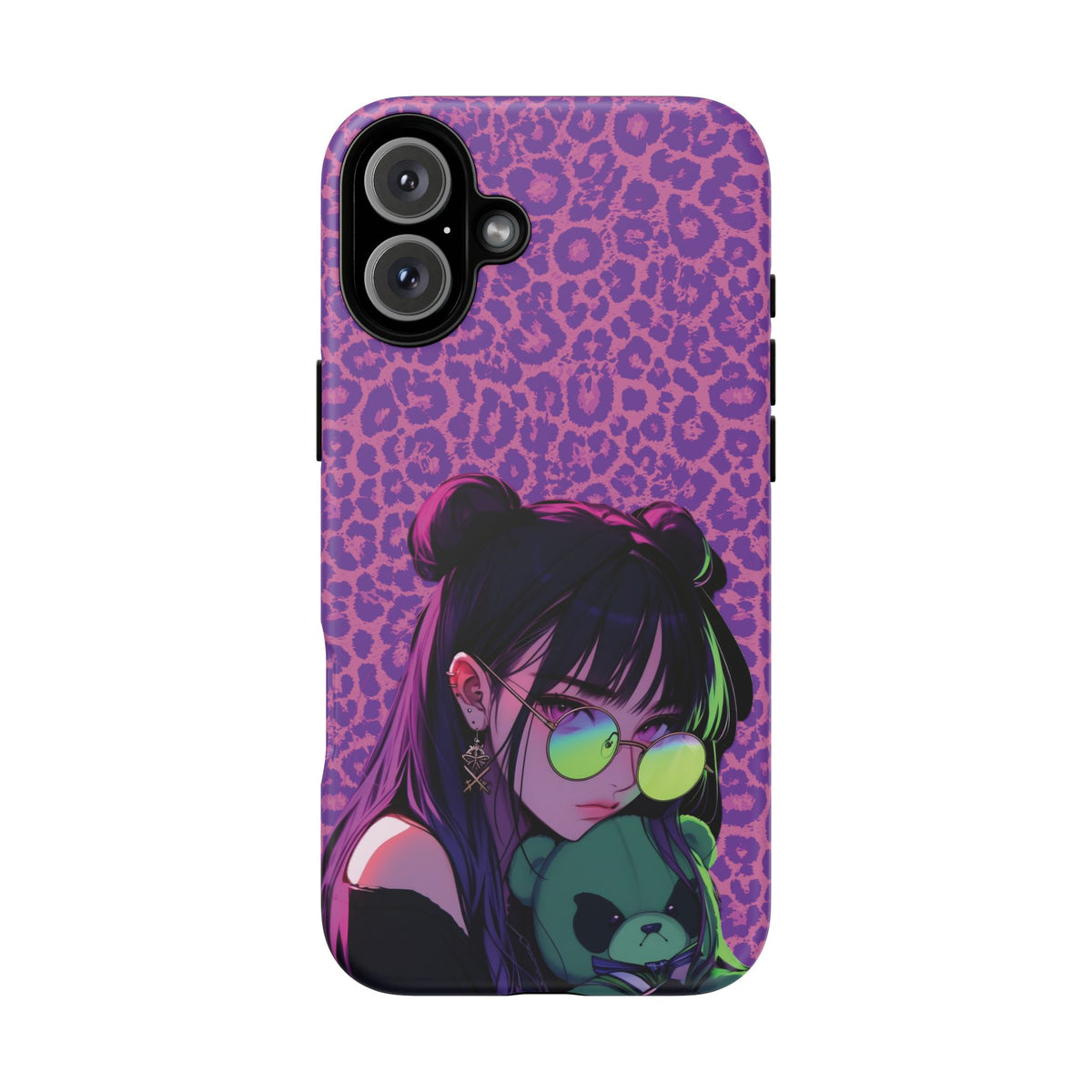 Purple Pink Leopard Kz iPhone, Galaxy and Google Tough Cases