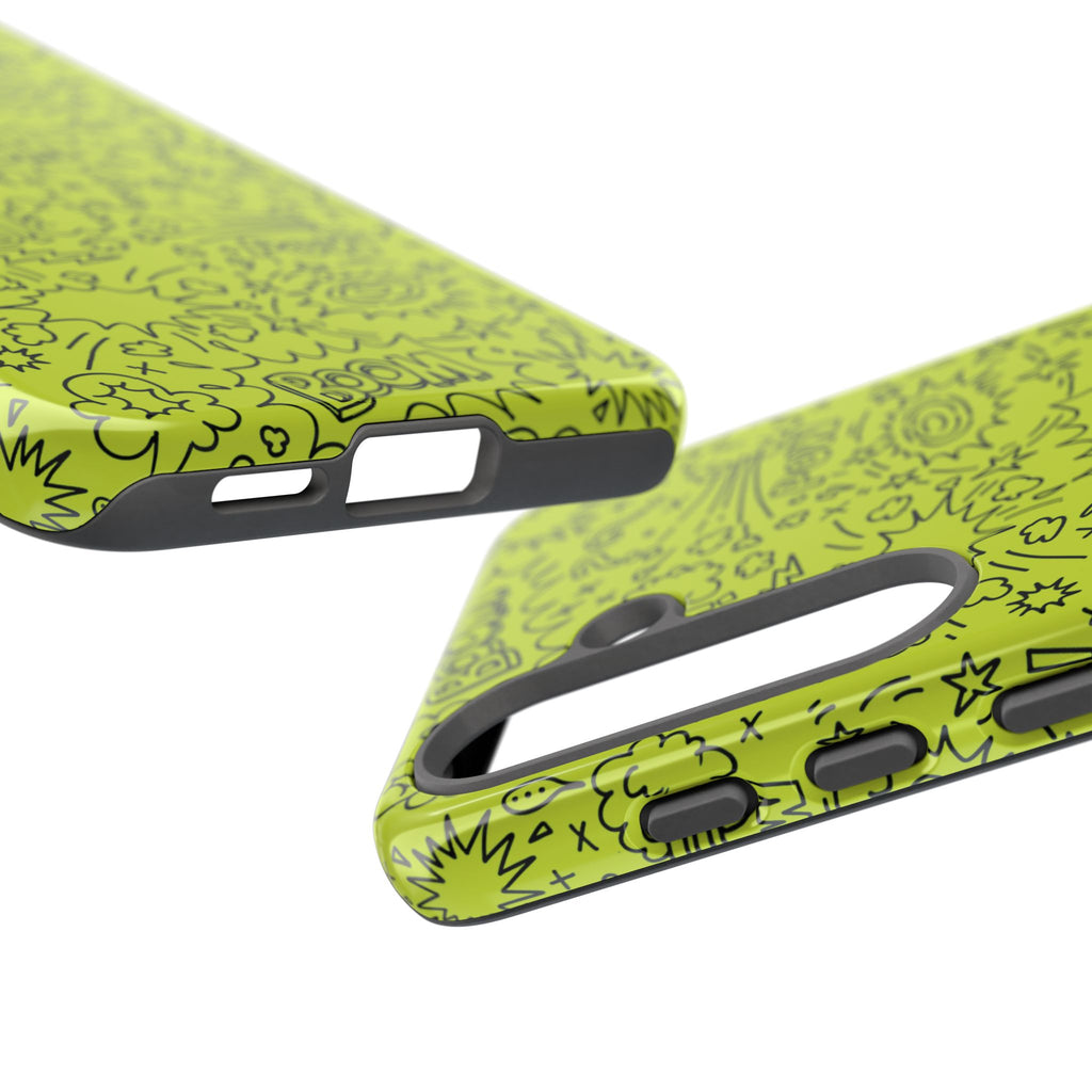 Neon Lime Wow Tough Case for iPhone, Galaxy, or Google Pixel