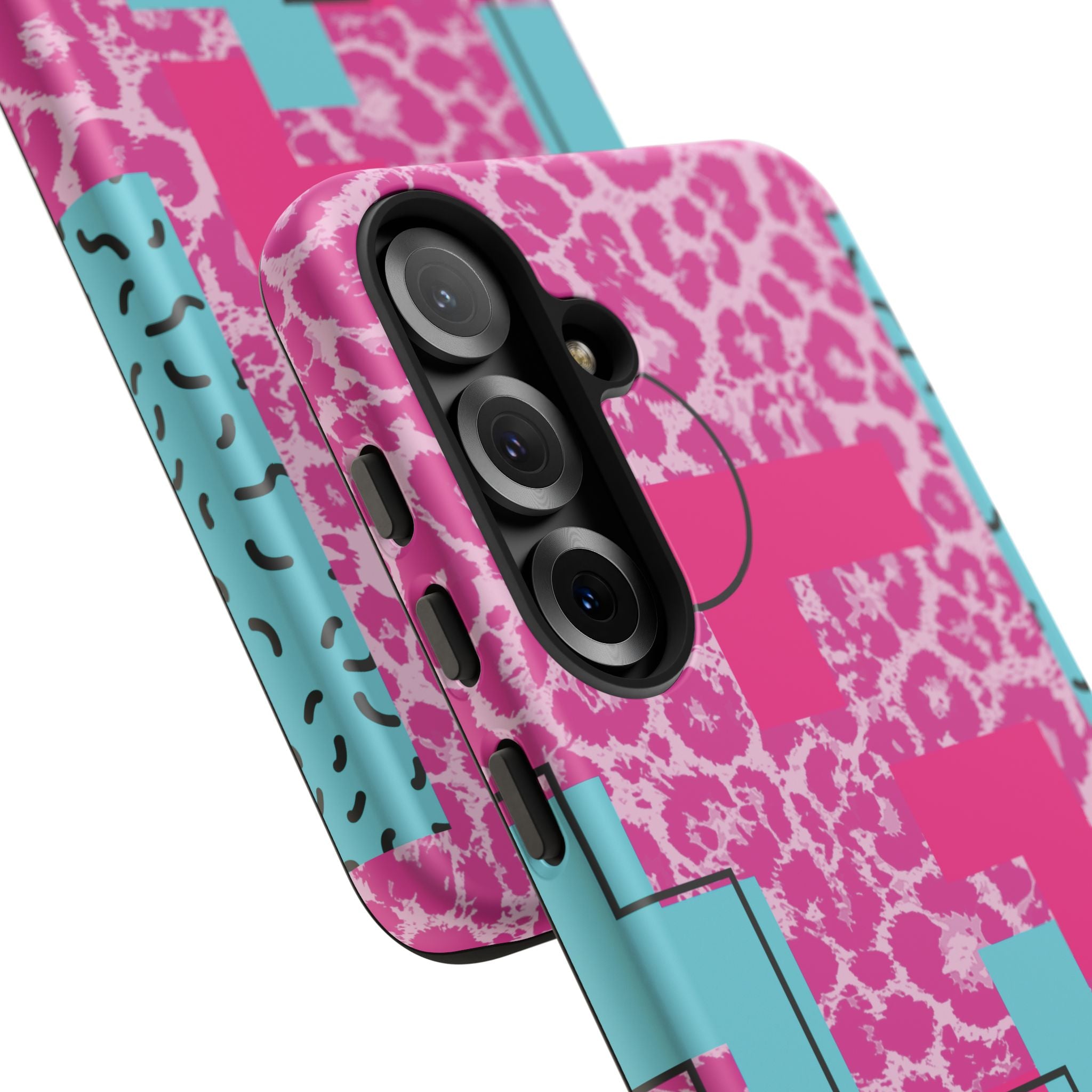 Retro Love Pink Leopard RG Tough Phone Case for iPhone, Galaxy, or Google Pixel