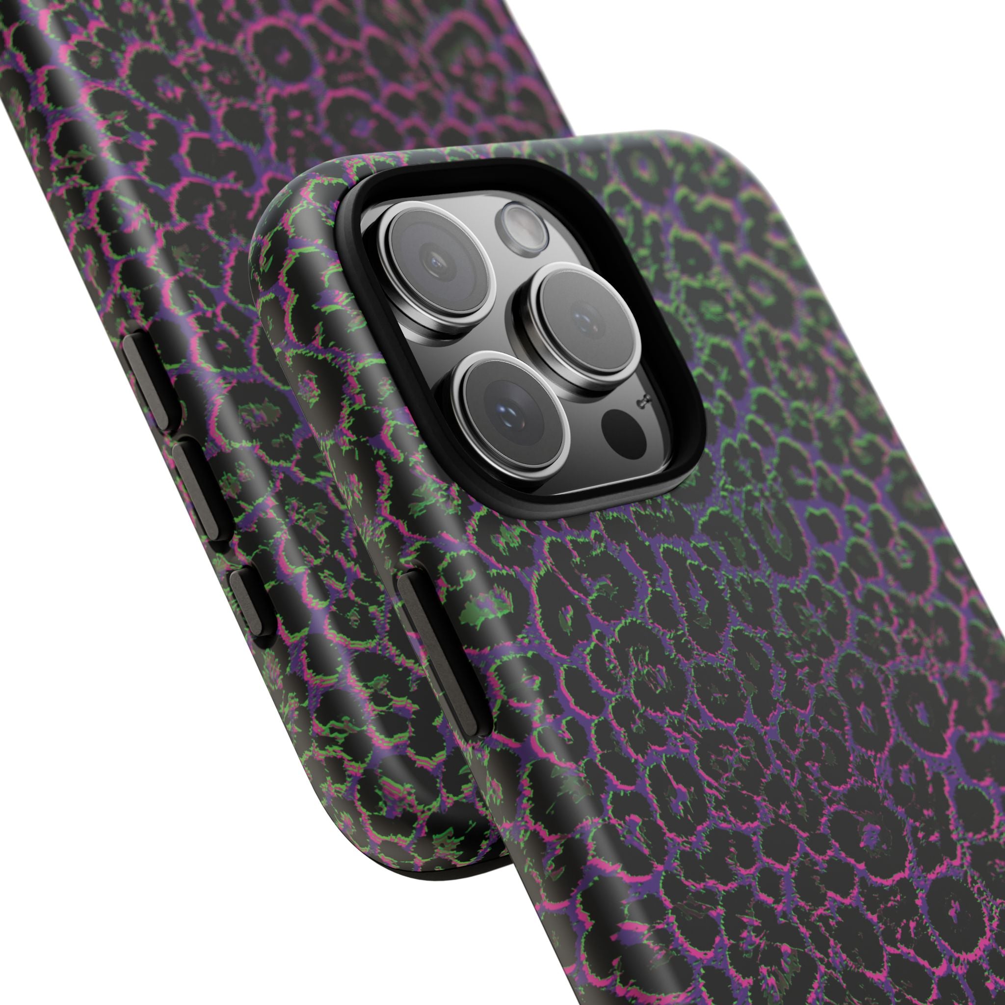 Colorful Leopard Tough Phone Case for iPhone, Galaxy, or Google Pixel