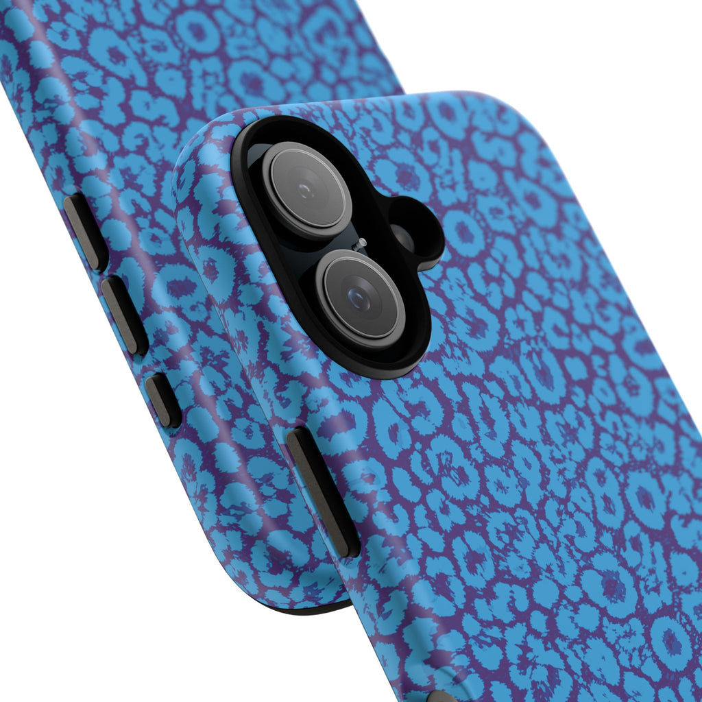 Blue Purple Leopard Tough Phone Case iPhone, Galaxy, or Google Pixel