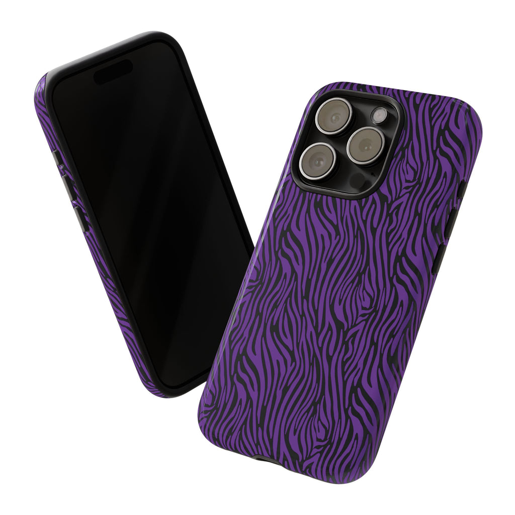 Purple Zebra Tough Phone Case for iPhone, Galaxy, or Google Pixel