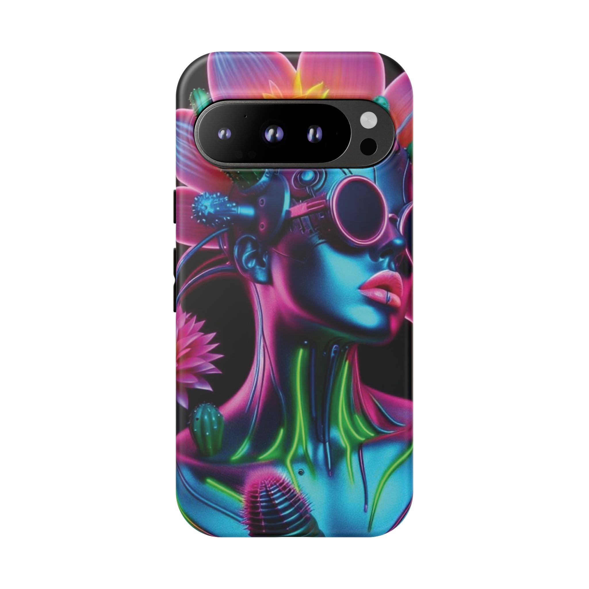 Neon Androgen Cactus Flower Tough Phone Case for iPhone, Galaxy, or Google Pixel