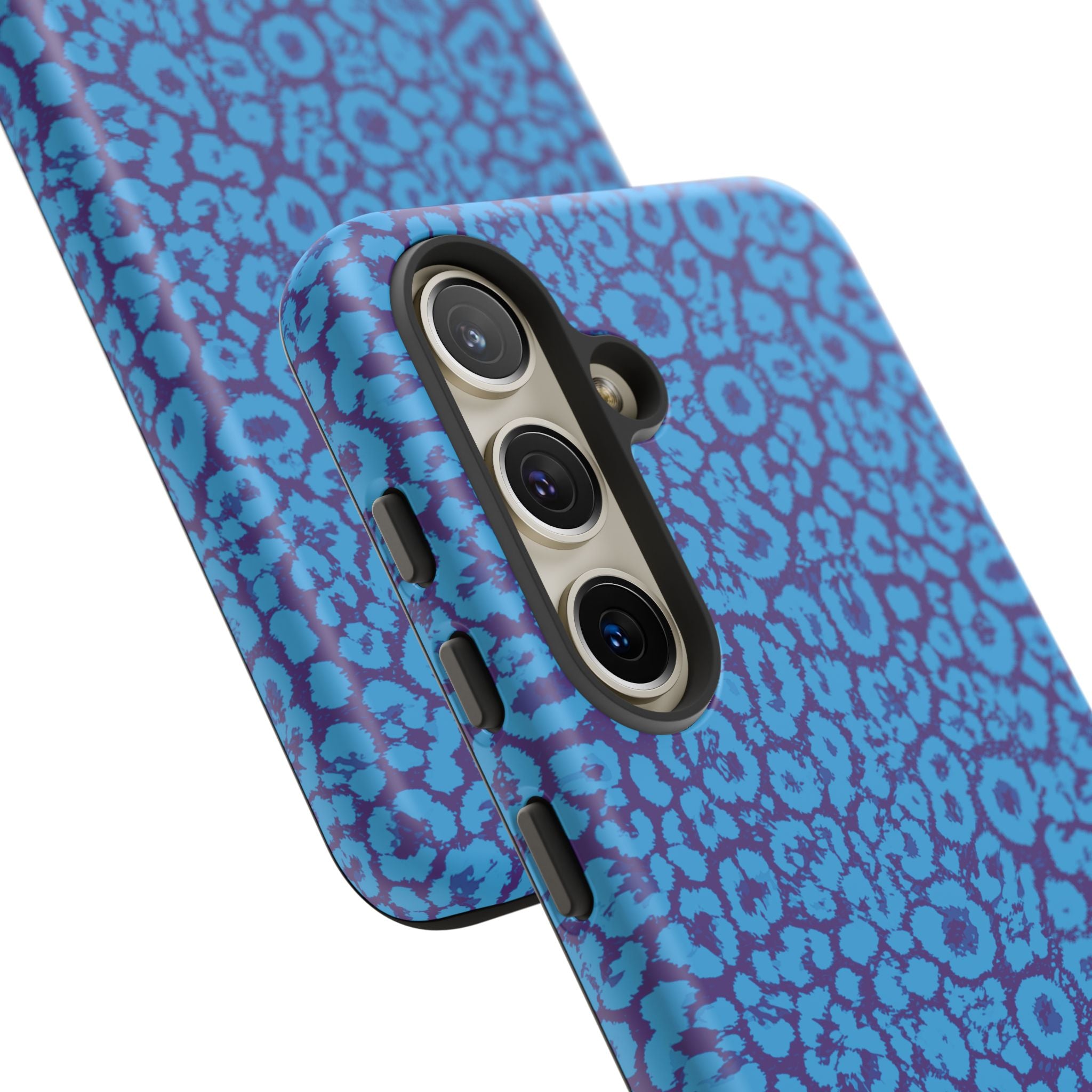 Blue Purple Leopard Tough Phone Case iPhone, Galaxy, or Google Pixel