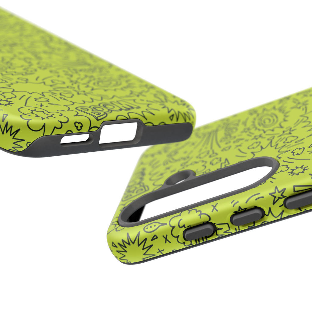 Neon Lime Wow Tough Case for iPhone, Galaxy, or Google Pixel