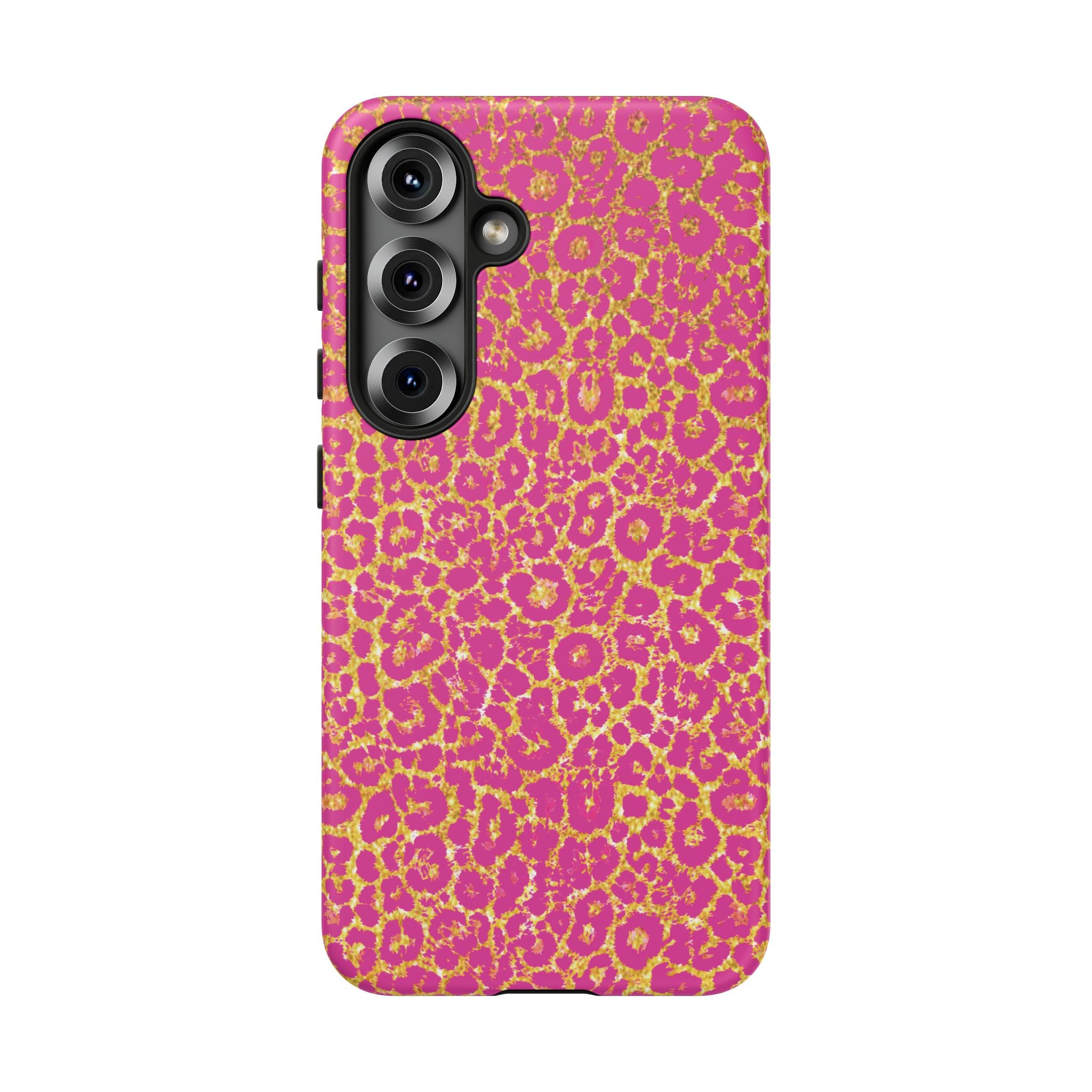 Pink Gold Leopard Tough Case for iPhone, Galaxy, or Google Pixel