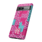 Retro Love Pink Leopard RG Tough Phone Case for iPhone, Galaxy, or Google Pixel