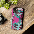 Neon Pink Skeleton Tough Phone Case for iPhone, Galaxy and Google Pixel