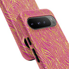 Pink Gold Zebra Print Tough Case for iPhone, Galaxy, or Google Pixel