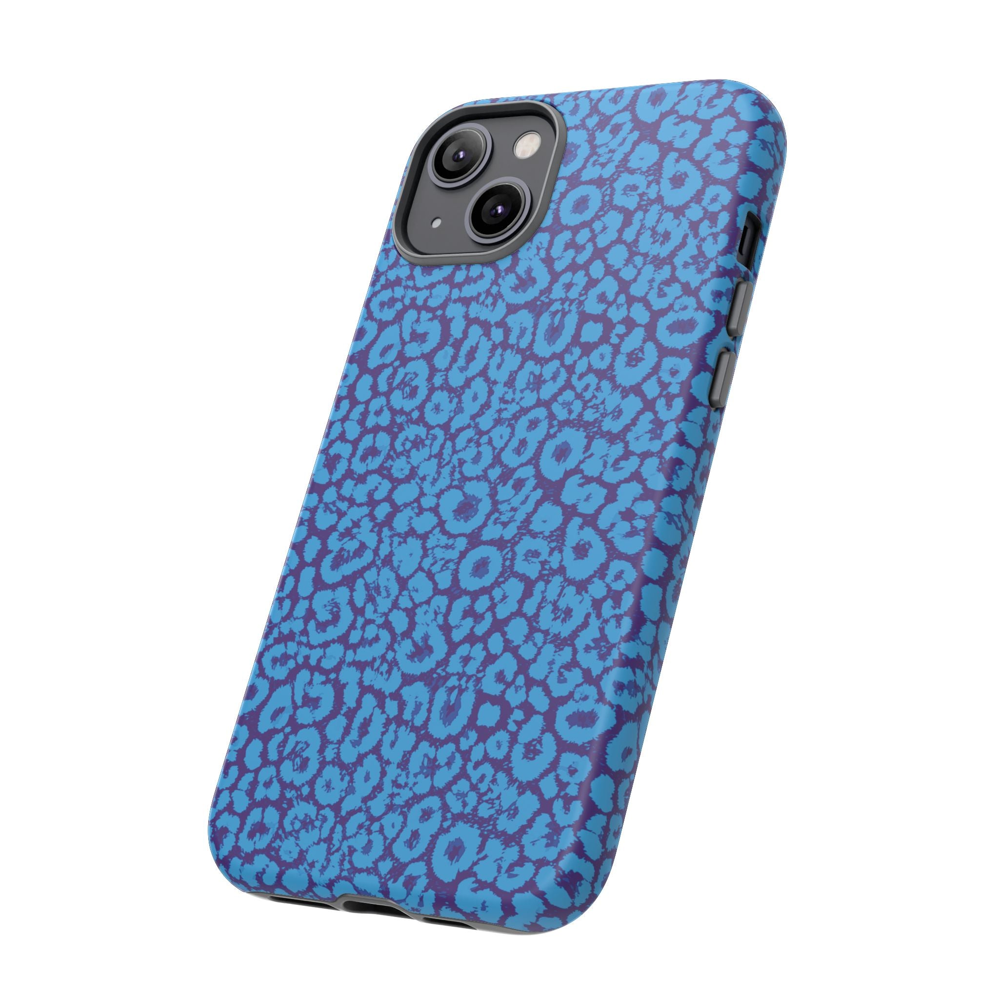 Blue Purple Leopard Tough Phone Case iPhone, Galaxy, or Google Pixel