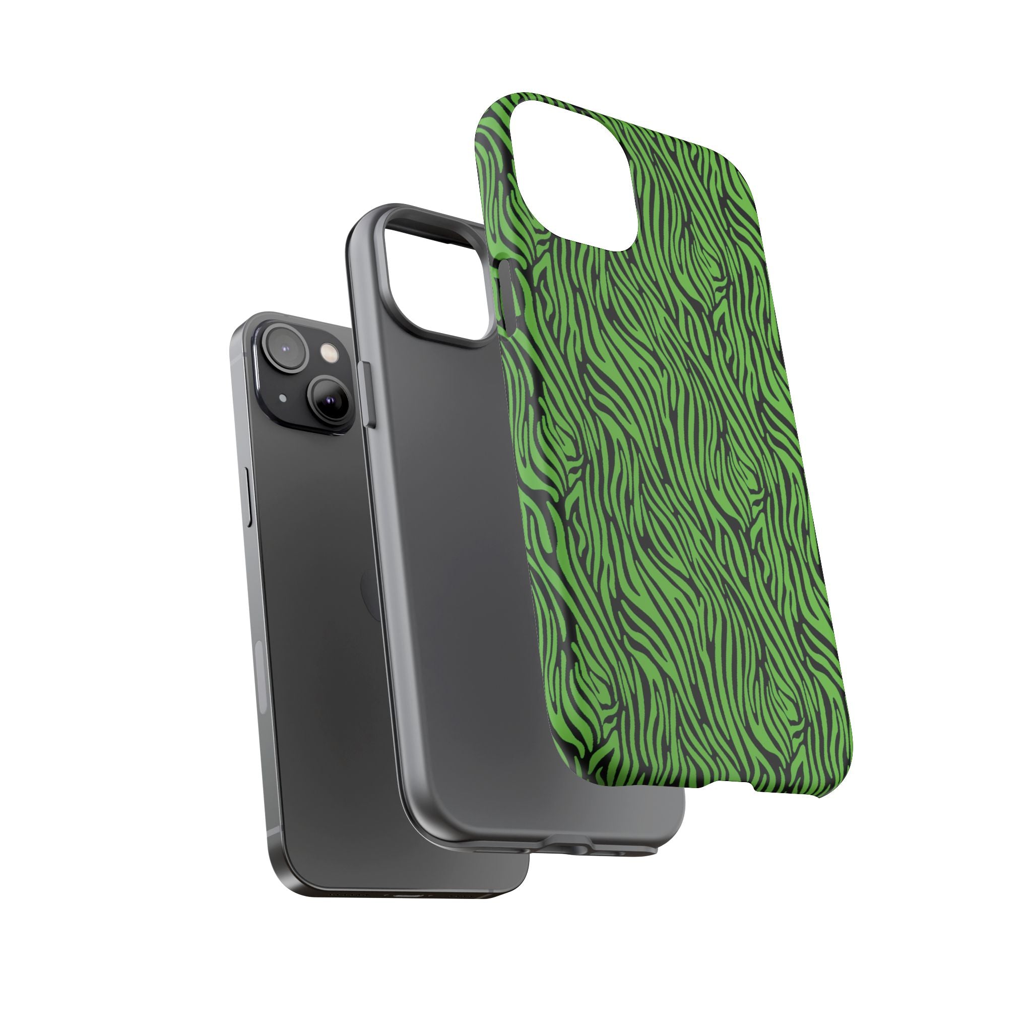 Neon Green Zebra Tough Phone Case iPhone, Galaxy, or Google Pixel