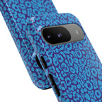 Blue Purple Leopard Tough Phone Case iPhone, Galaxy, or Google Pixel