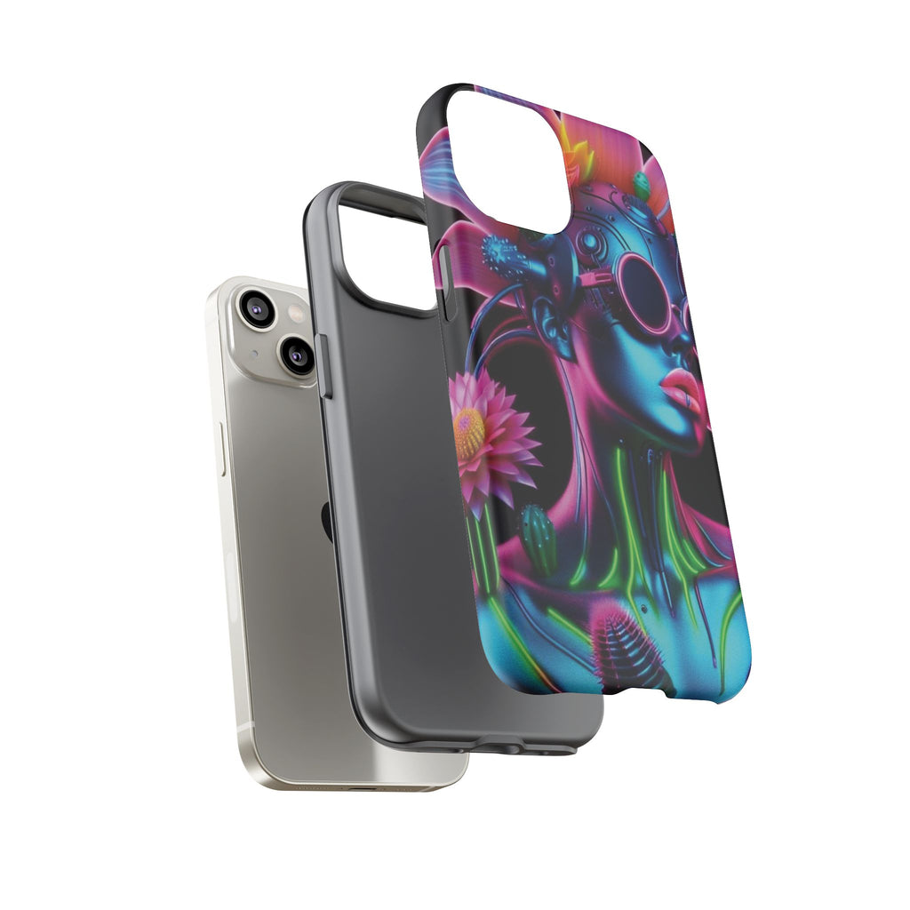 Neon Androgen Cactus Flower Tough Phone Case for iPhone, Galaxy, or Google Pixel