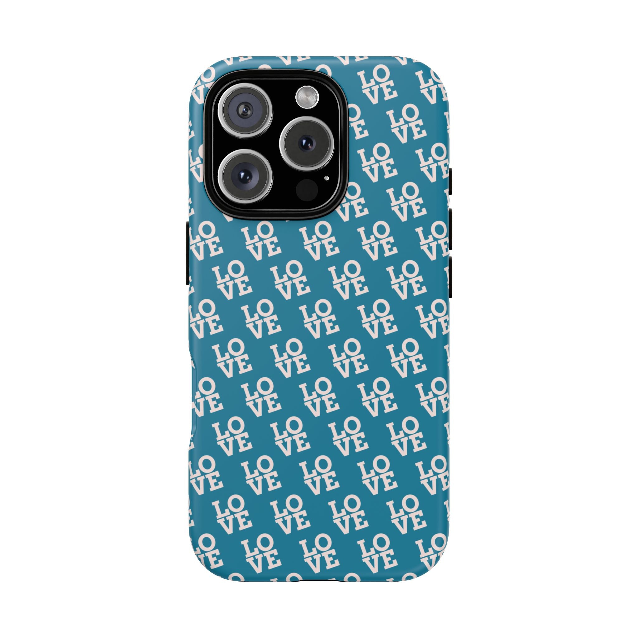 LOVE Teal Green Tough Phone Case iPhone, Galaxy, or Google Pixel