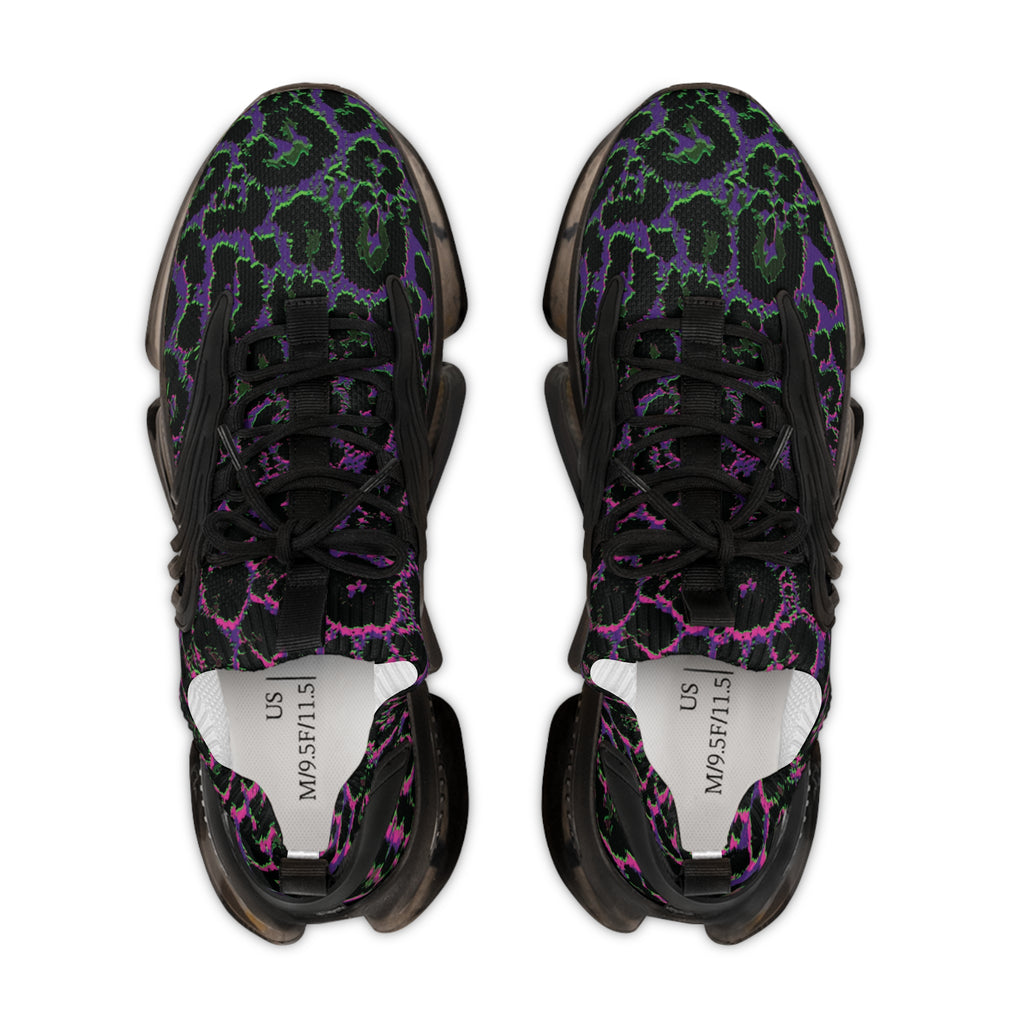 Neon Colorful Leopard Men's Mesh Sneakers
