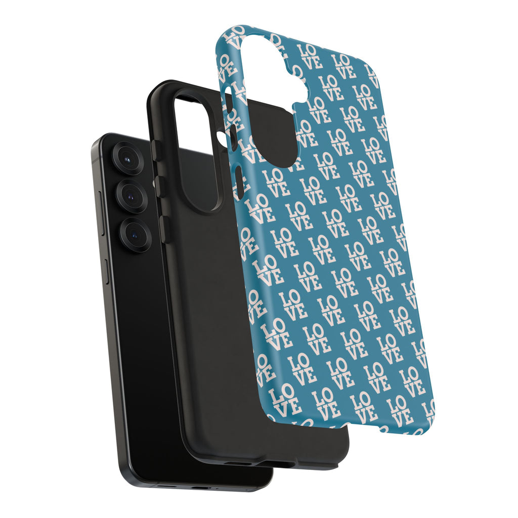 LOVE Teal Green Tough Phone Case iPhone, Galaxy, or Google Pixel