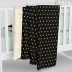 Gold Polka Dots (Black) Sherpa Fleece Blanket