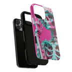 Neon Pink Skeleton Tough Phone Case for iPhone, Galaxy and Google Pixel