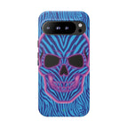 Neon Zebra Skull Tough Phone Case for iPhone, Galaxy, or Google Pixel