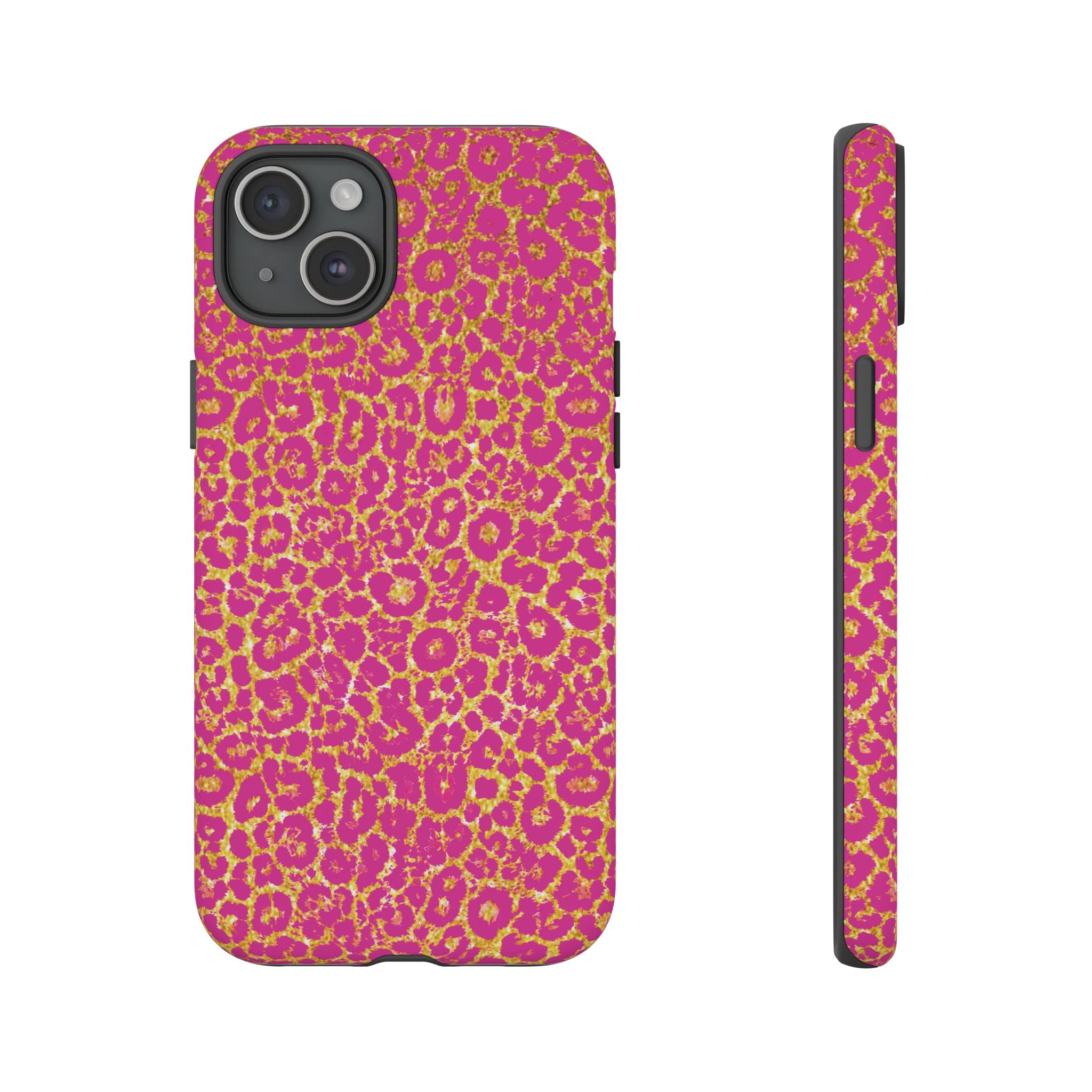 Pink Gold Leopard Tough Case for iPhone, Galaxy, or Google Pixel