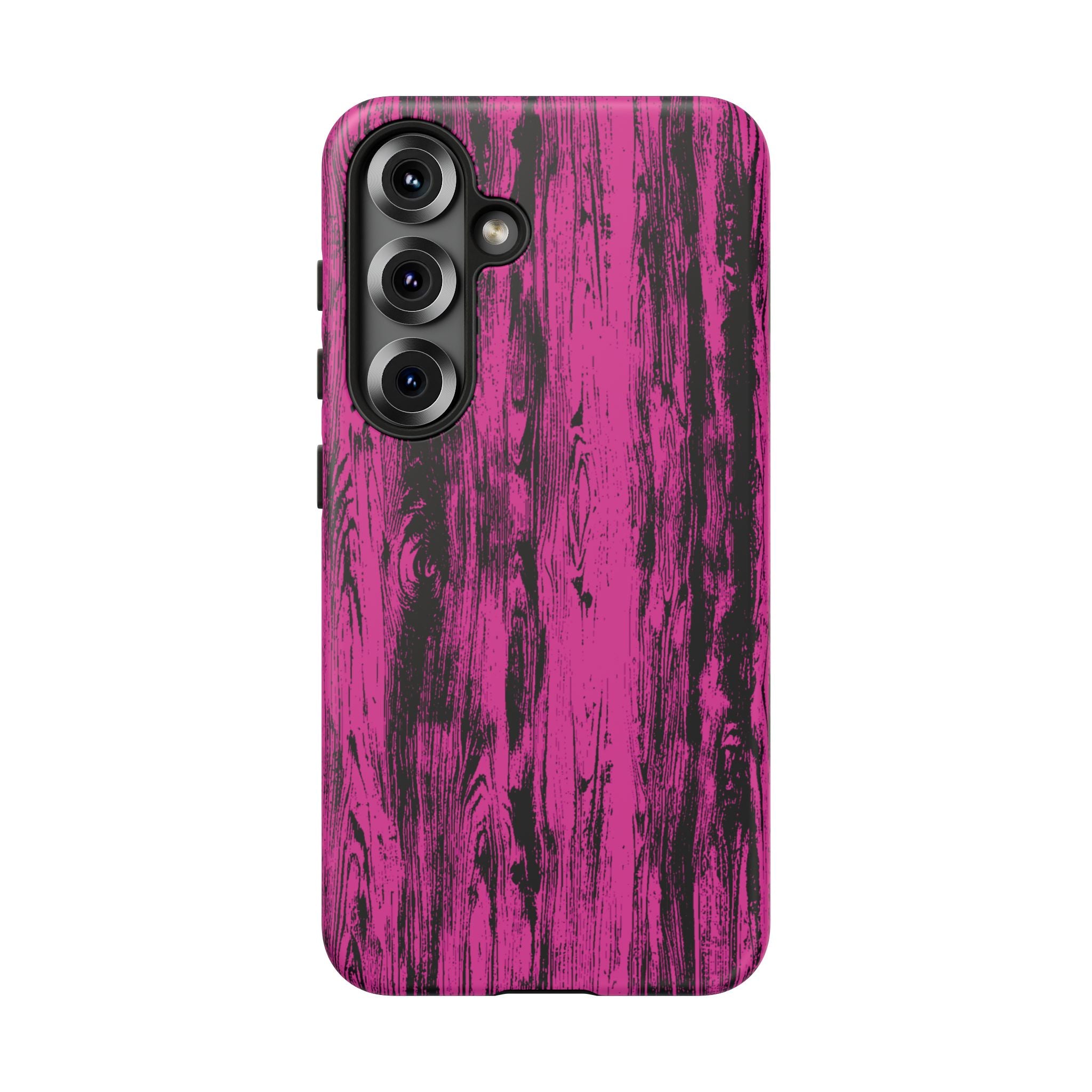 Hot Pink wood print Design Tough Phone Case for iPhone, Galaxy, or Google Pixel